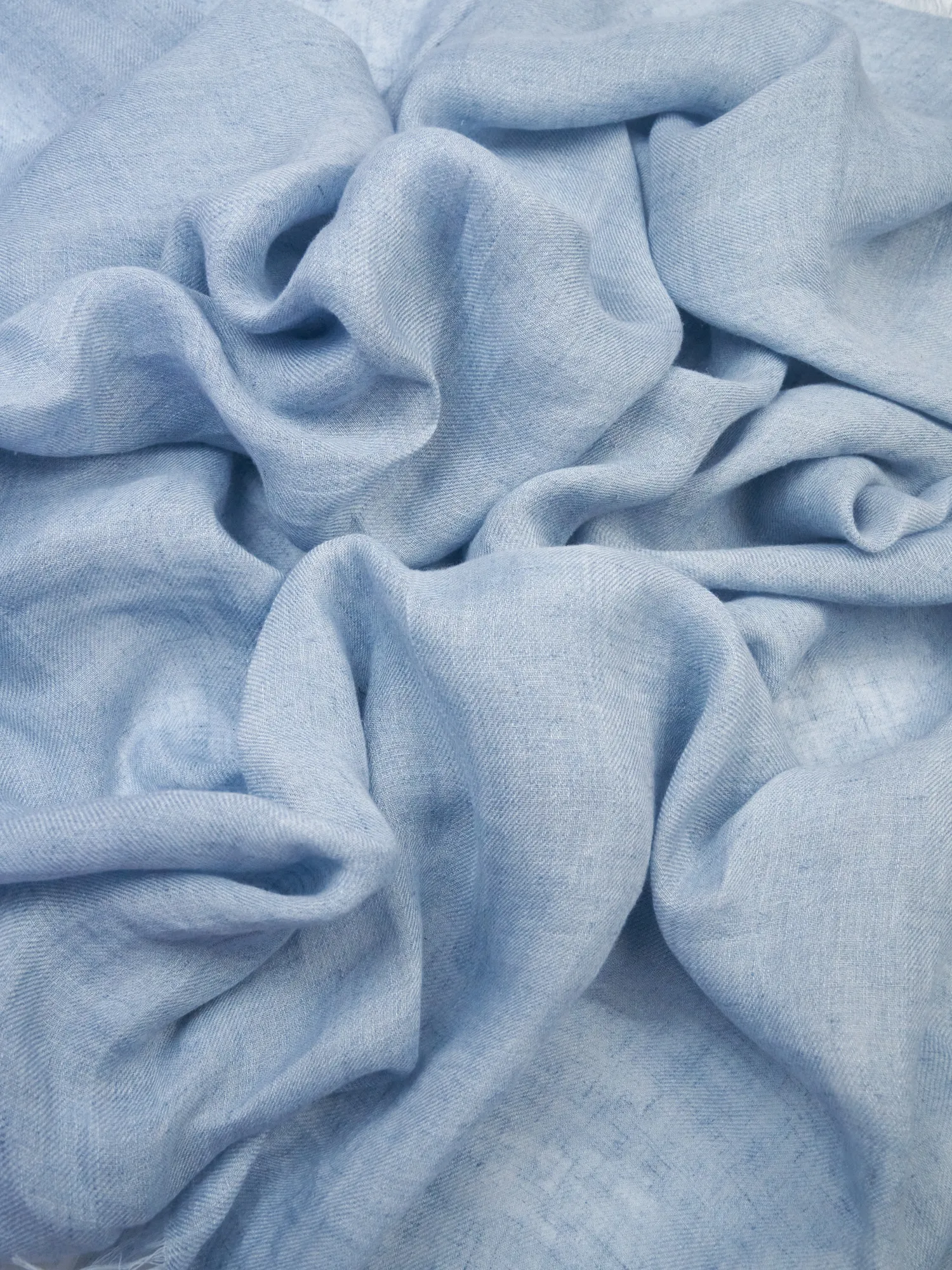 Linen Square Scarf Light Blue 