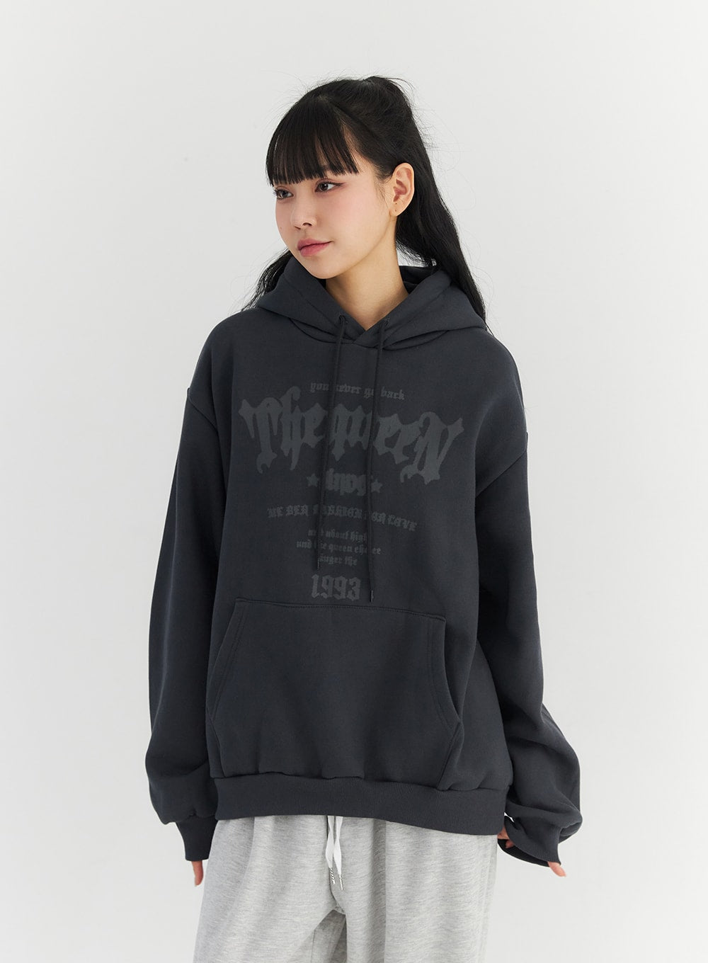 Loose Fit Fleeced Graphic Hoodie CO330