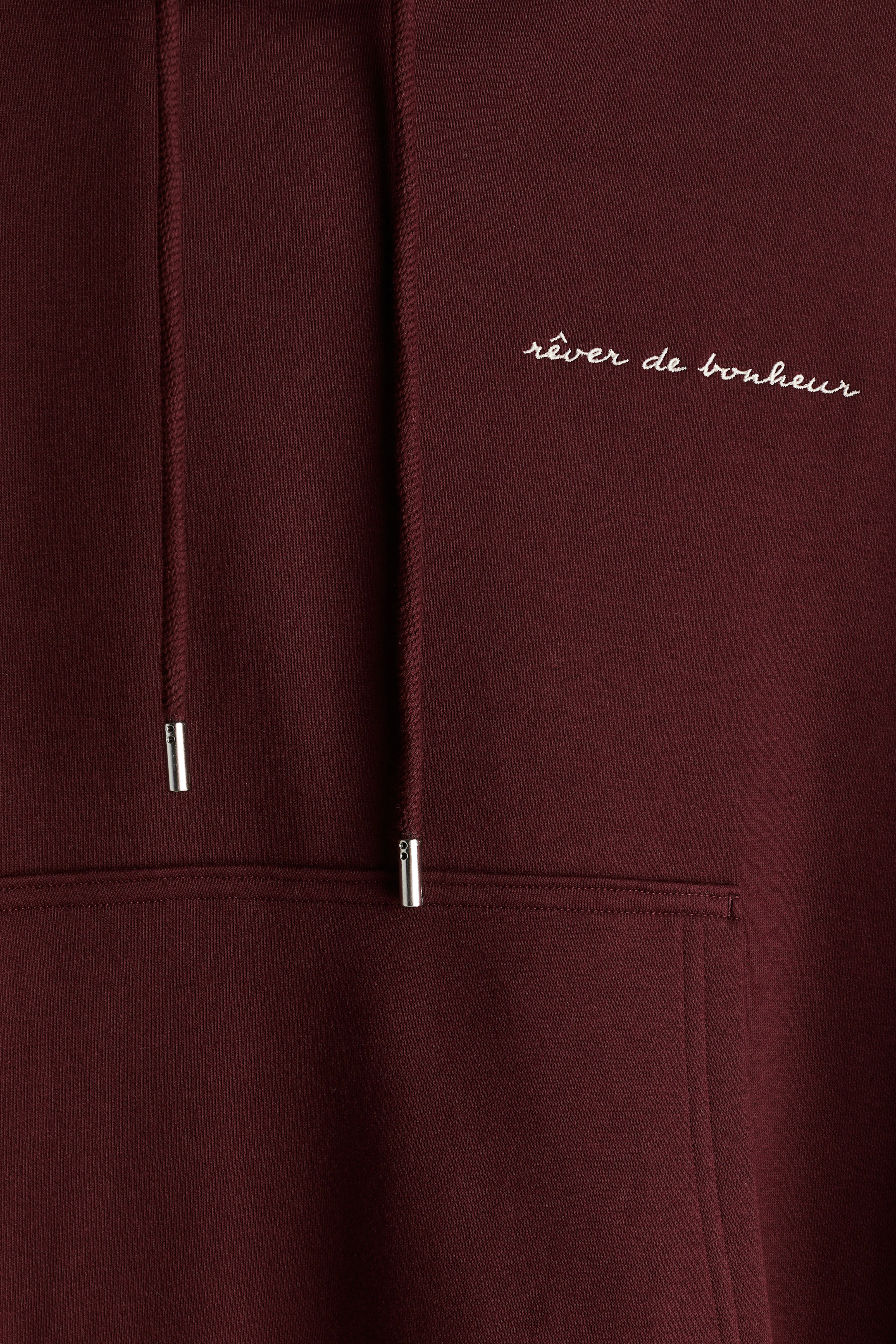 Loose-fit hoodie - Long sleeve - Regular length - Burgundy/Rêver de bonheur - Ladies | H&M GB