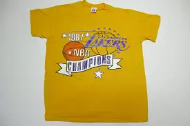 Los Angeles Lakers Vintage 1987 Finals Champions 80's Logo 7 Single Stitch USA T-Shirt