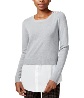 Maison Jules Womens Layered-Look Pullover Sweater