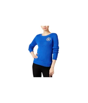 Maison Jules Womens Patch Knit Sweater