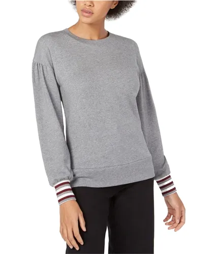 Maison Jules Womens Striped Cuff Pullover Sweater