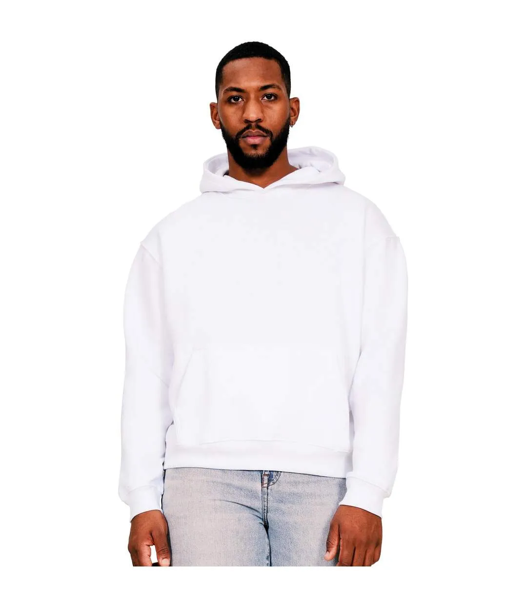 Mens boxy ringspun cotton oversized hoodie white Casual Classics