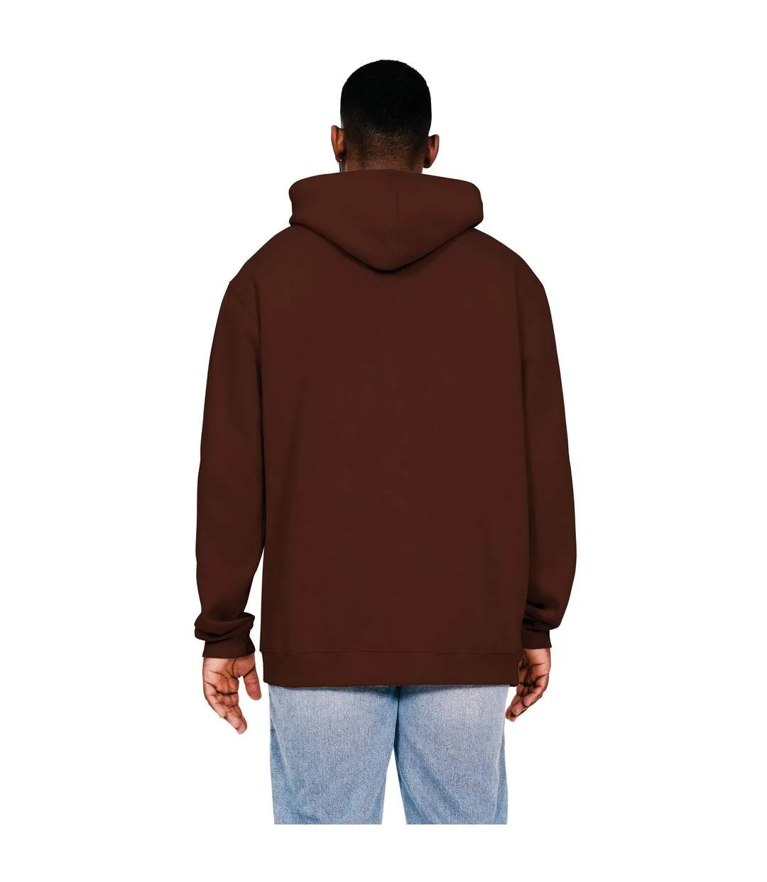 Mens ringspun cotton tall oversized hoodie chocolate Casual Classics