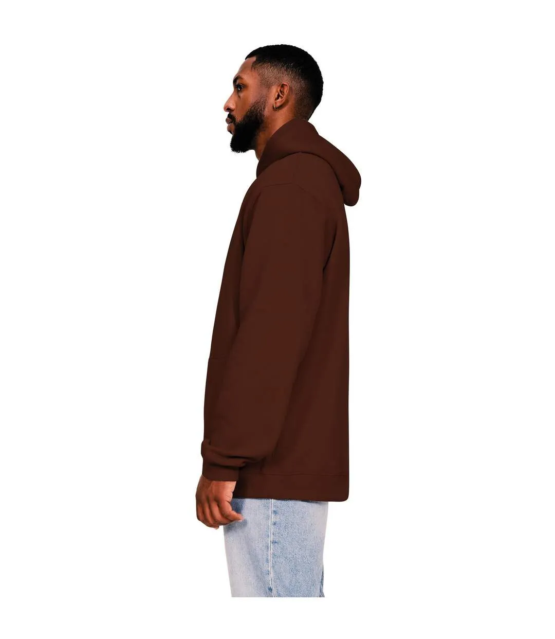 Mens ringspun cotton tall oversized hoodie chocolate Casual Classics