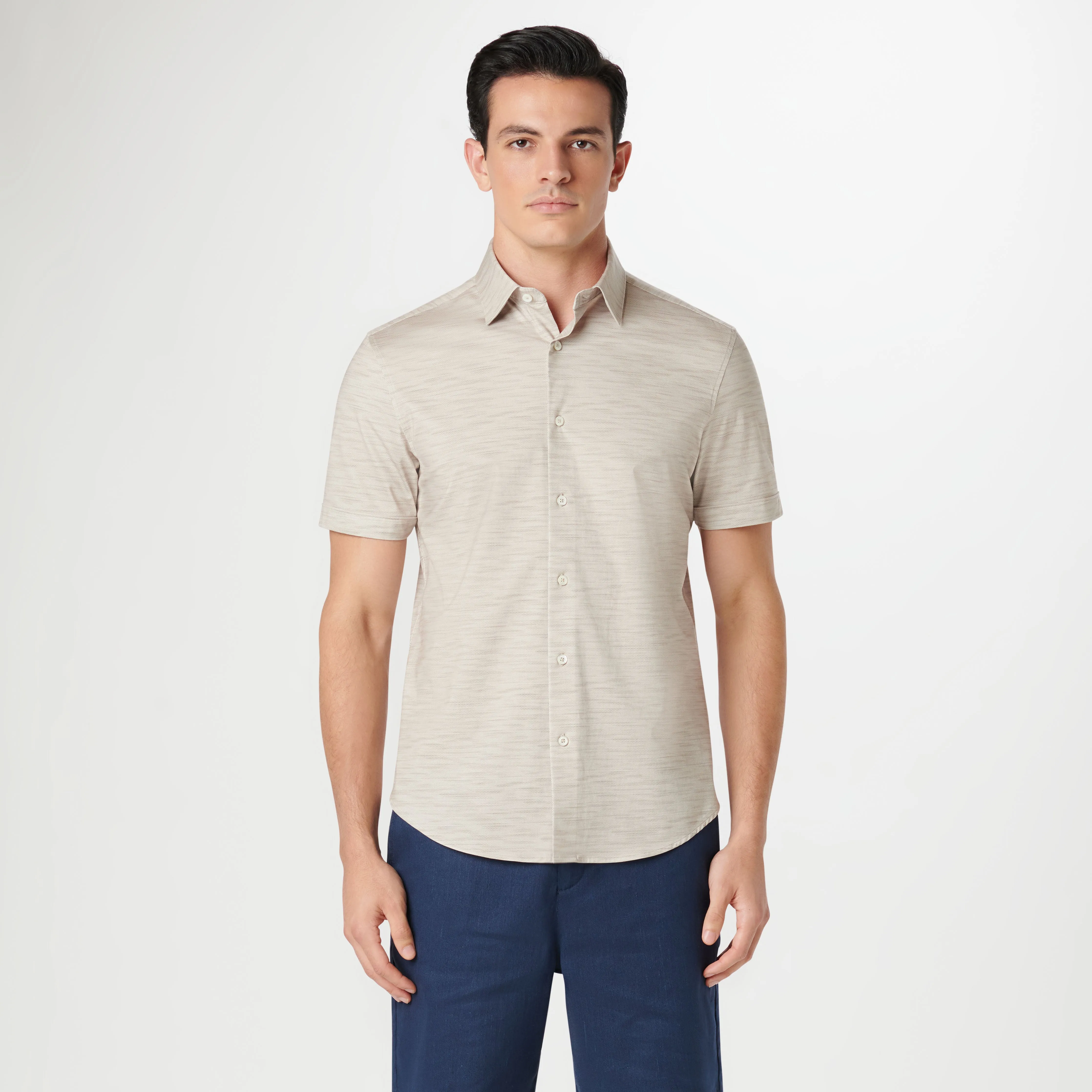 Miles Stitch Print OoohCotton Short Sleeve Shirt