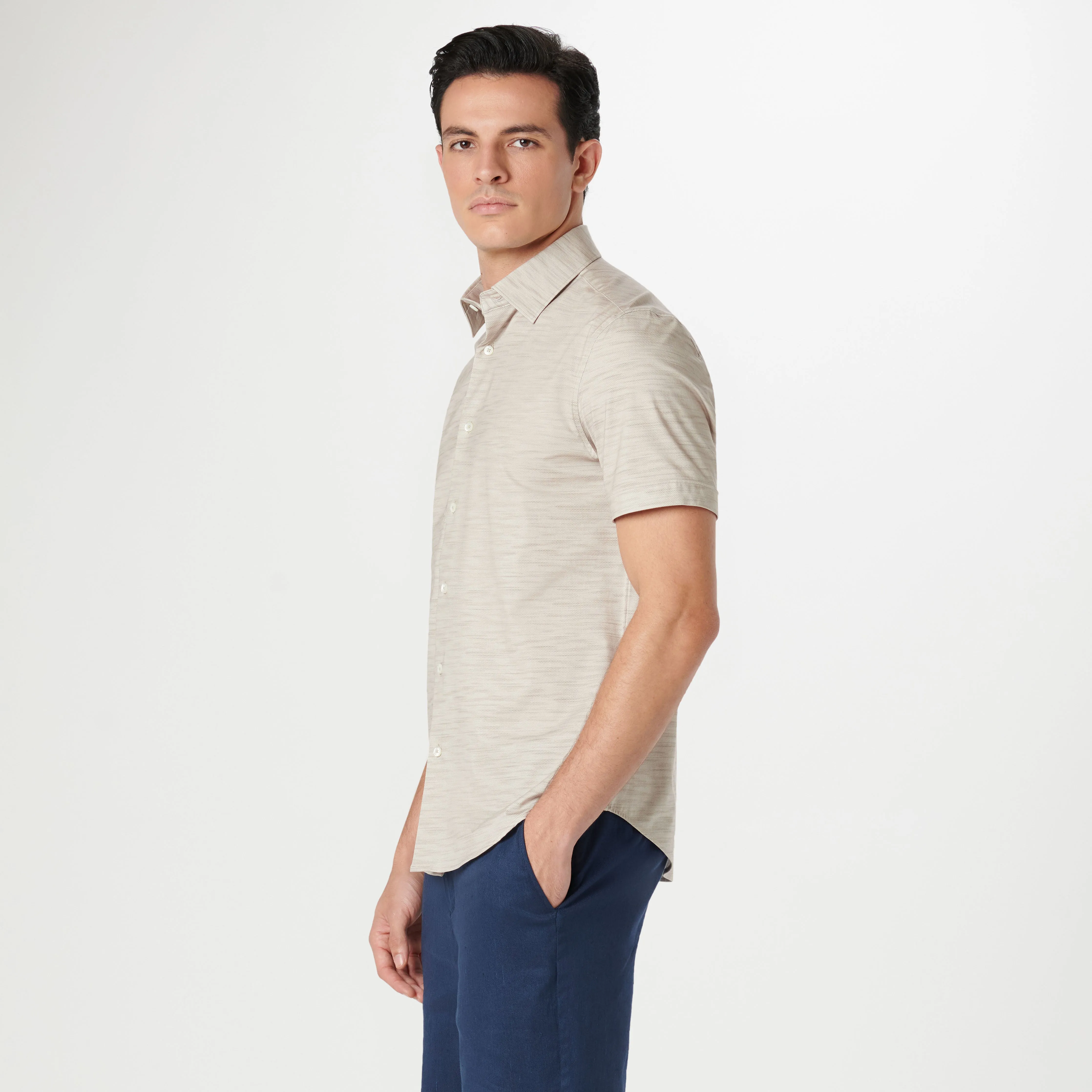 Miles Stitch Print OoohCotton Short Sleeve Shirt