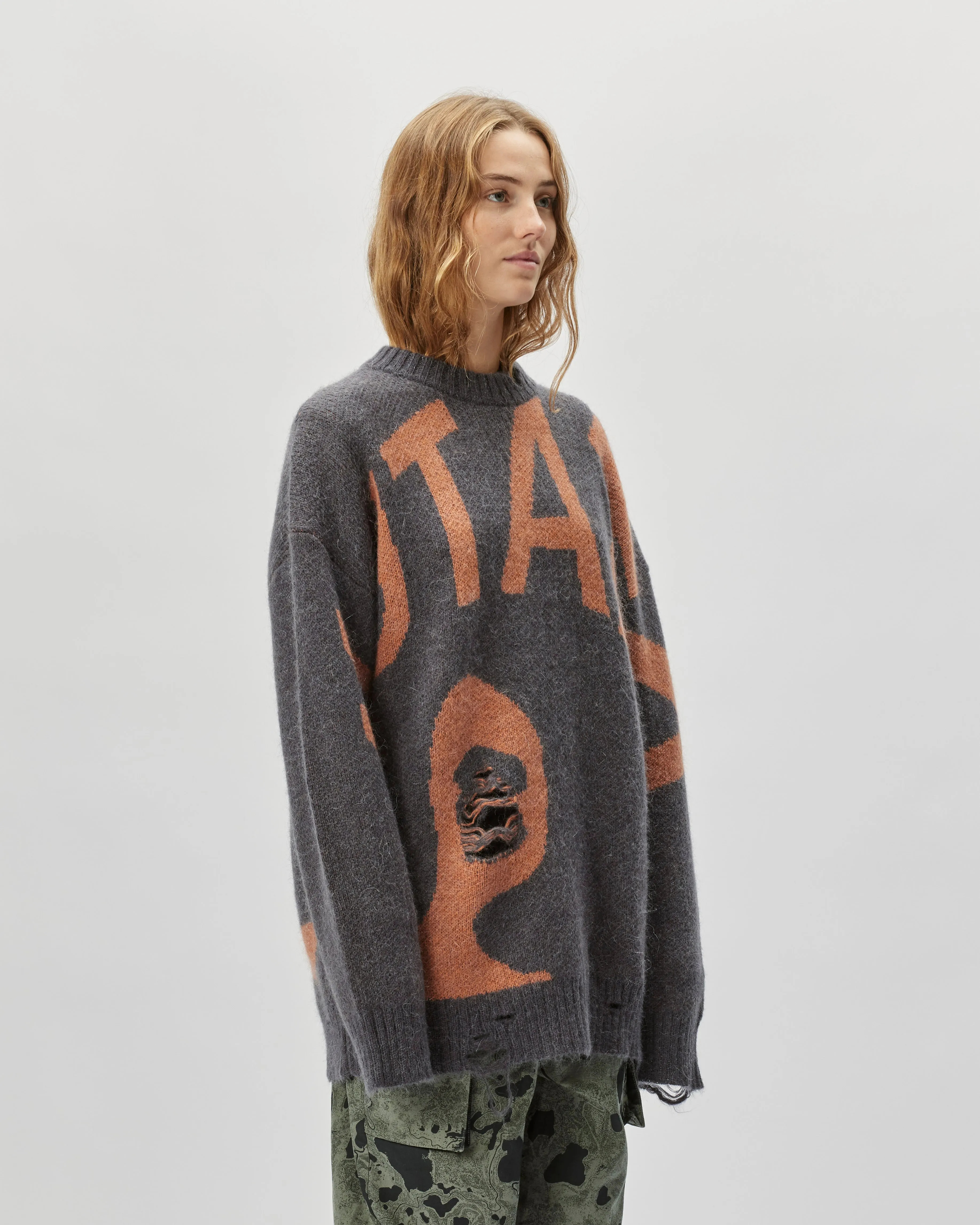 Mutate Distressed Crew Neck Knit