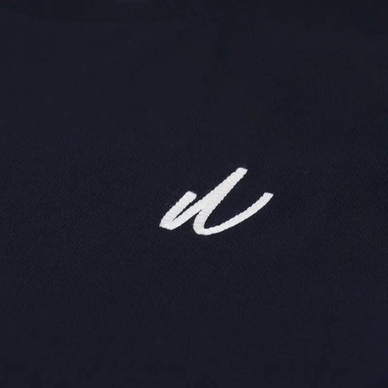 Norse Projects Johannes Chain Stitch Logo T Shirt Dark Navy