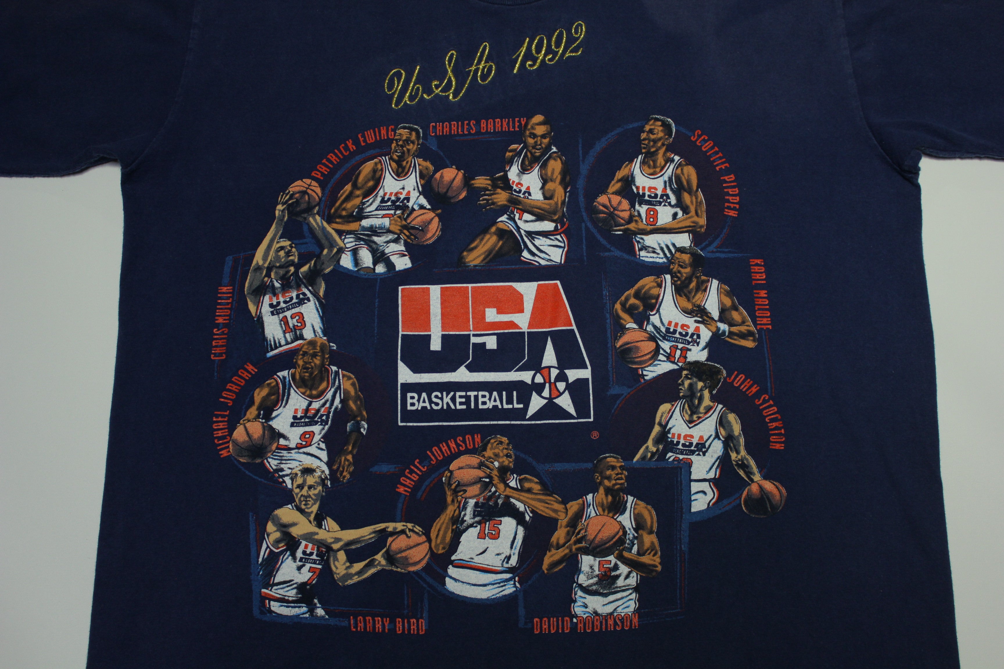 Olympic USA Dream Team 1992 Jordan Magic Vintage 90's Nutmeg Mills Single Stitch T-Shirt