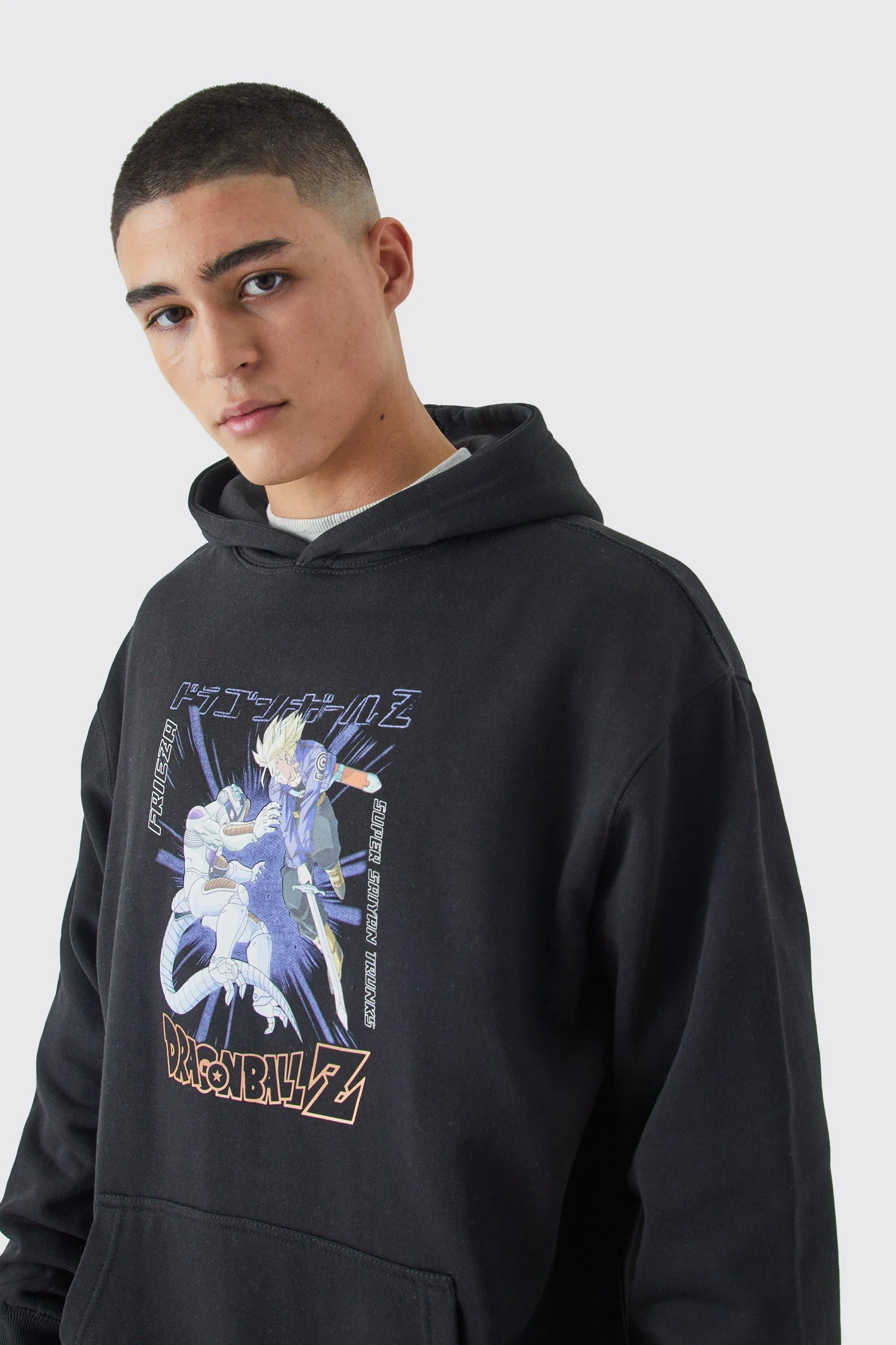 Oversized Dragonball Z Anime License Hoodie | boohooMAN UK