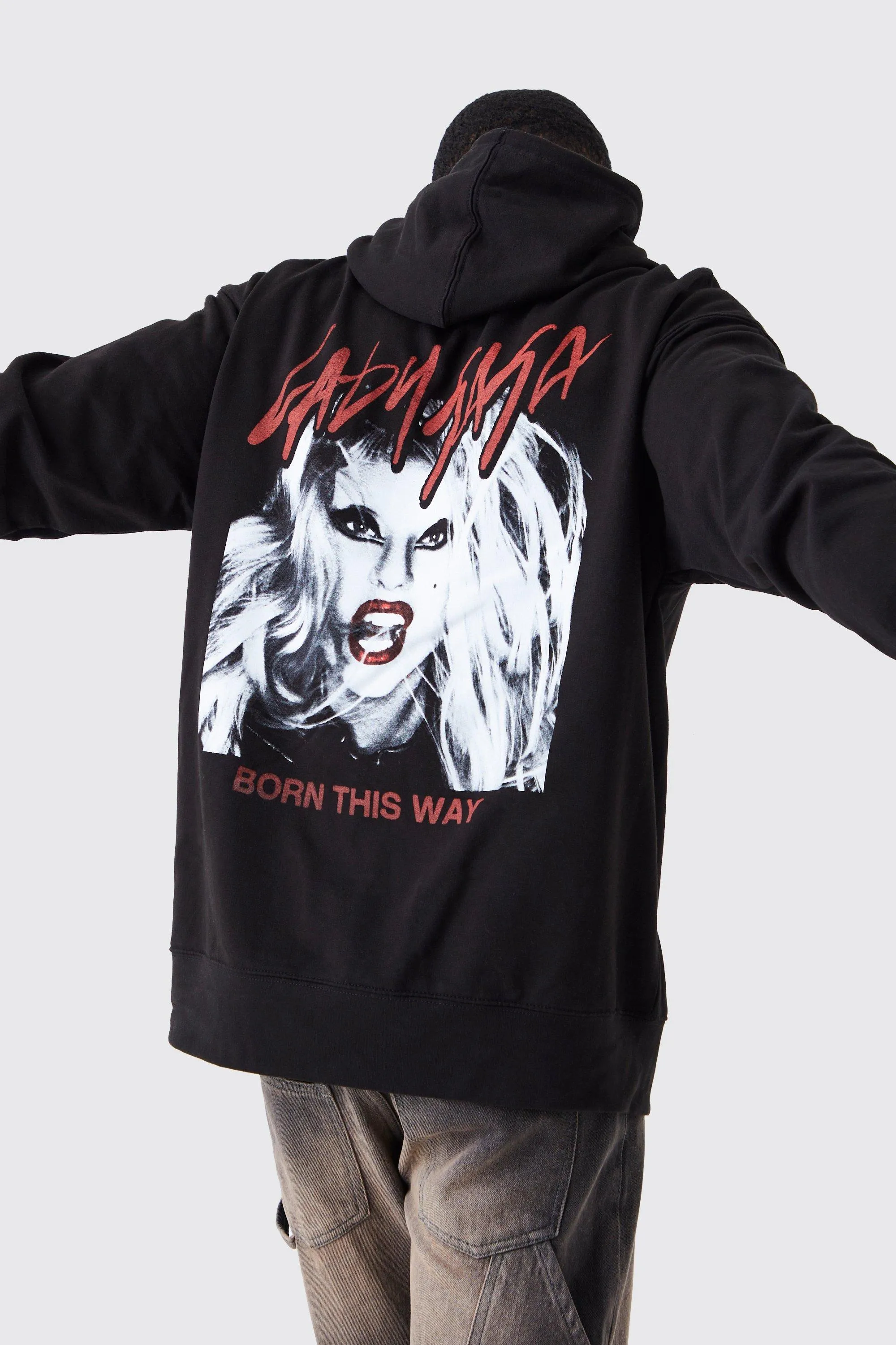 Oversized Lady Gaga License Hoodie | boohooMAN UK