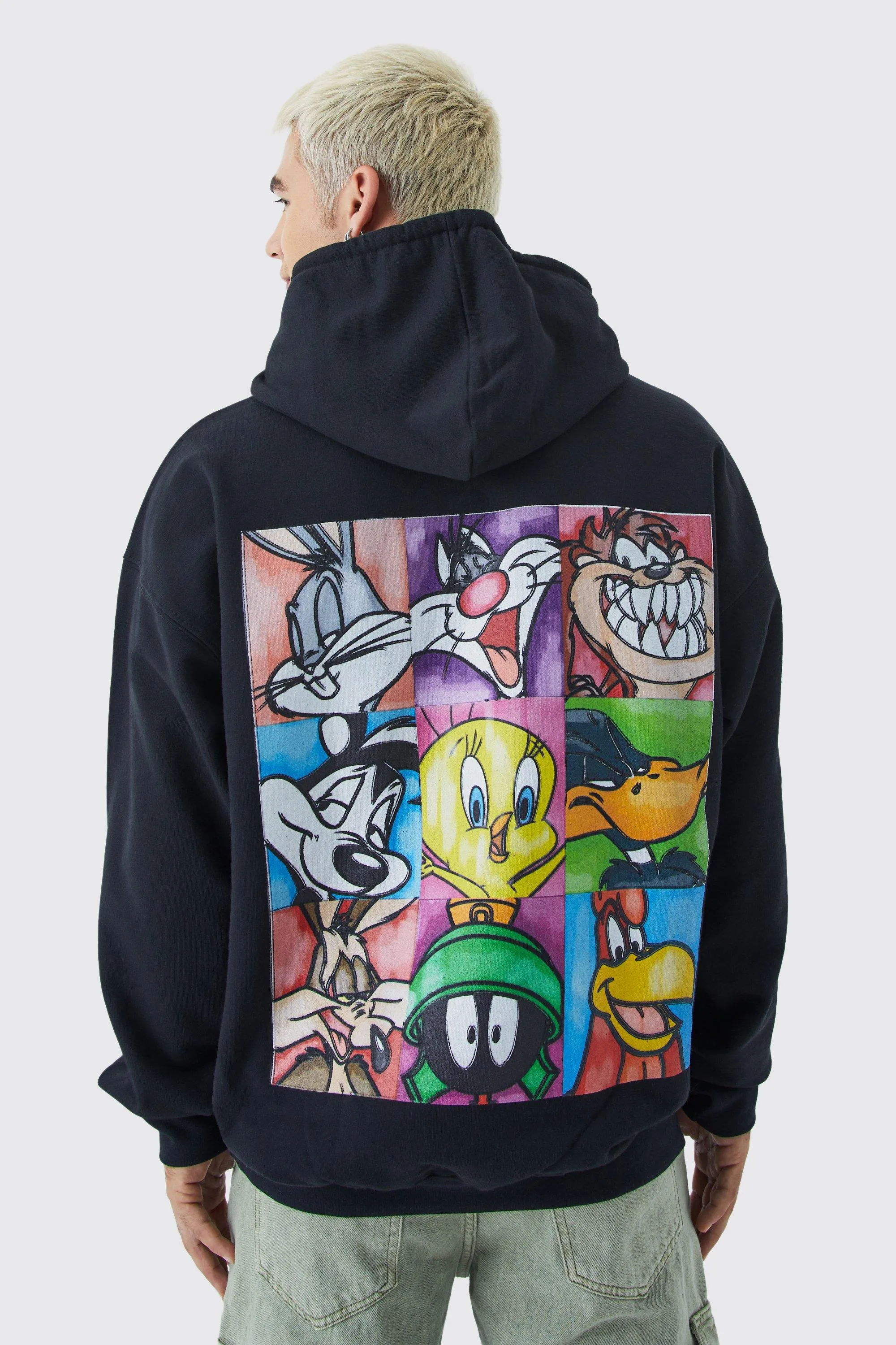 Oversized Looney Tunes Characters License Hoodie | boohooMAN UK