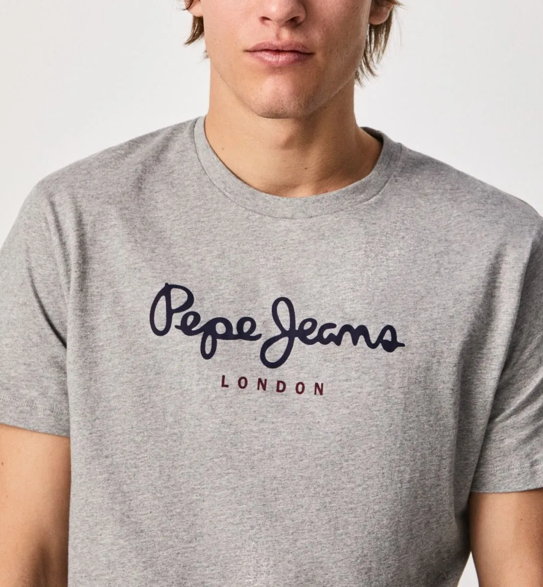 Pepe Jeans Eggo N Retro Logo T-Shirt Grey Marl