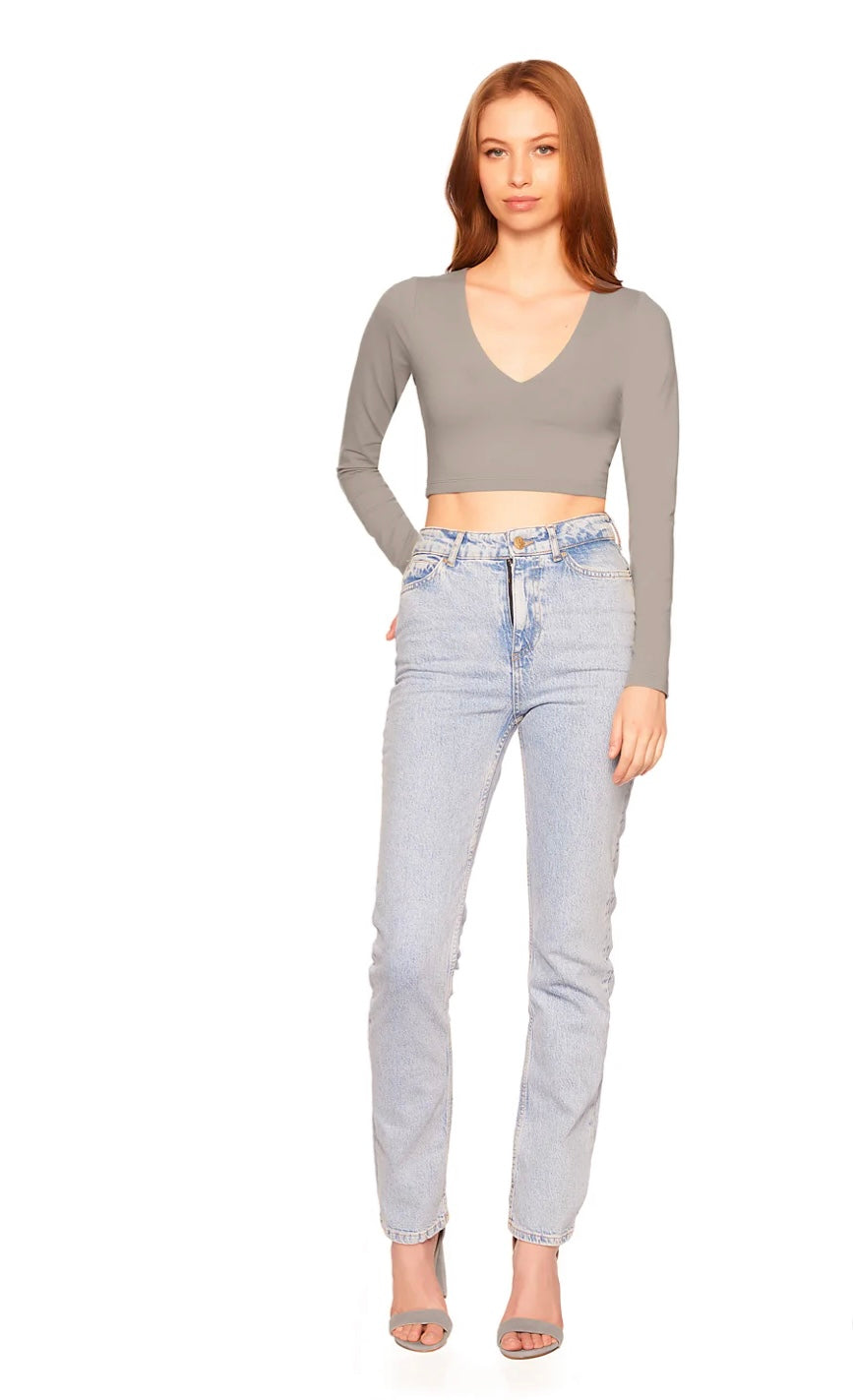 PIXIE GREY CROP TOP