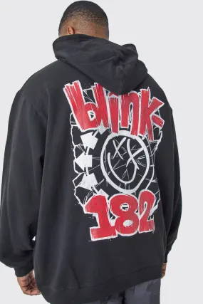 Plus Oversized Blink 182 License Hoodie | boohooMAN UK