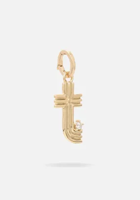 Pre-Order | GROOVY DIAMOND INITIAL HINGED CHARM GOLD T