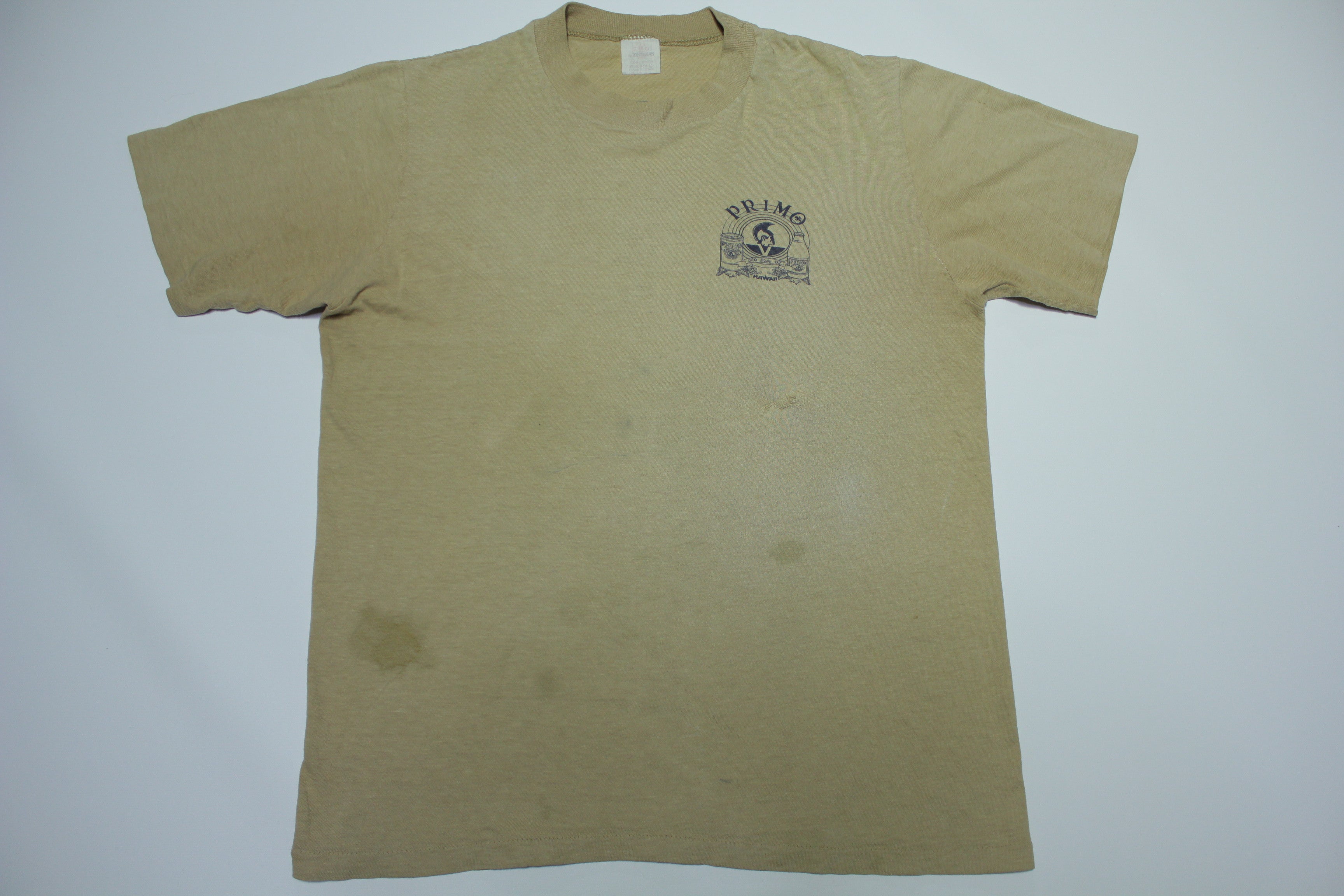 Primo Beer Hawaii Vintage Early 80's Very Rare Single Stitch Stedman Distressed T-Shirt