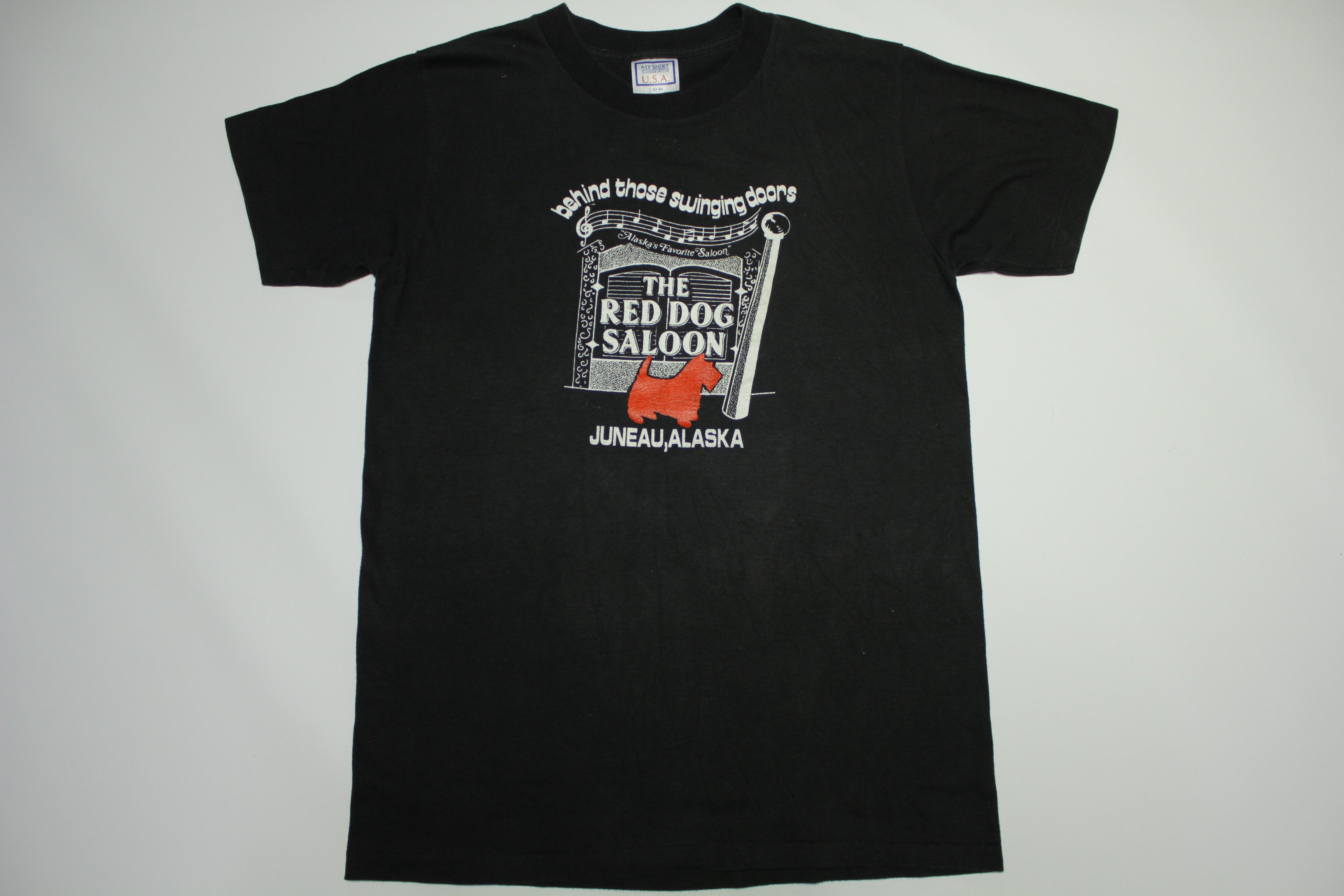 Red Dog Saloon Vintage 80s Juneau Alaska Swinging Doors USA Single Stitch T-Shirt