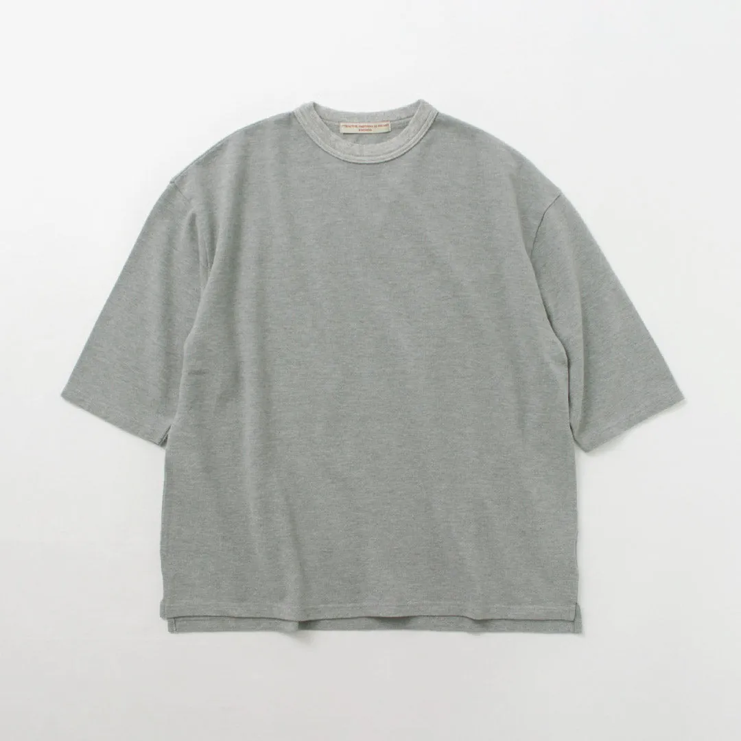 ROCOCO（ロココ） 鹿の子 7分袖Tシャツ / メンズ トップス カットソー 半端丈 七分 綿100 日本製 Seed Stitch 3/4 Sleeve Tee