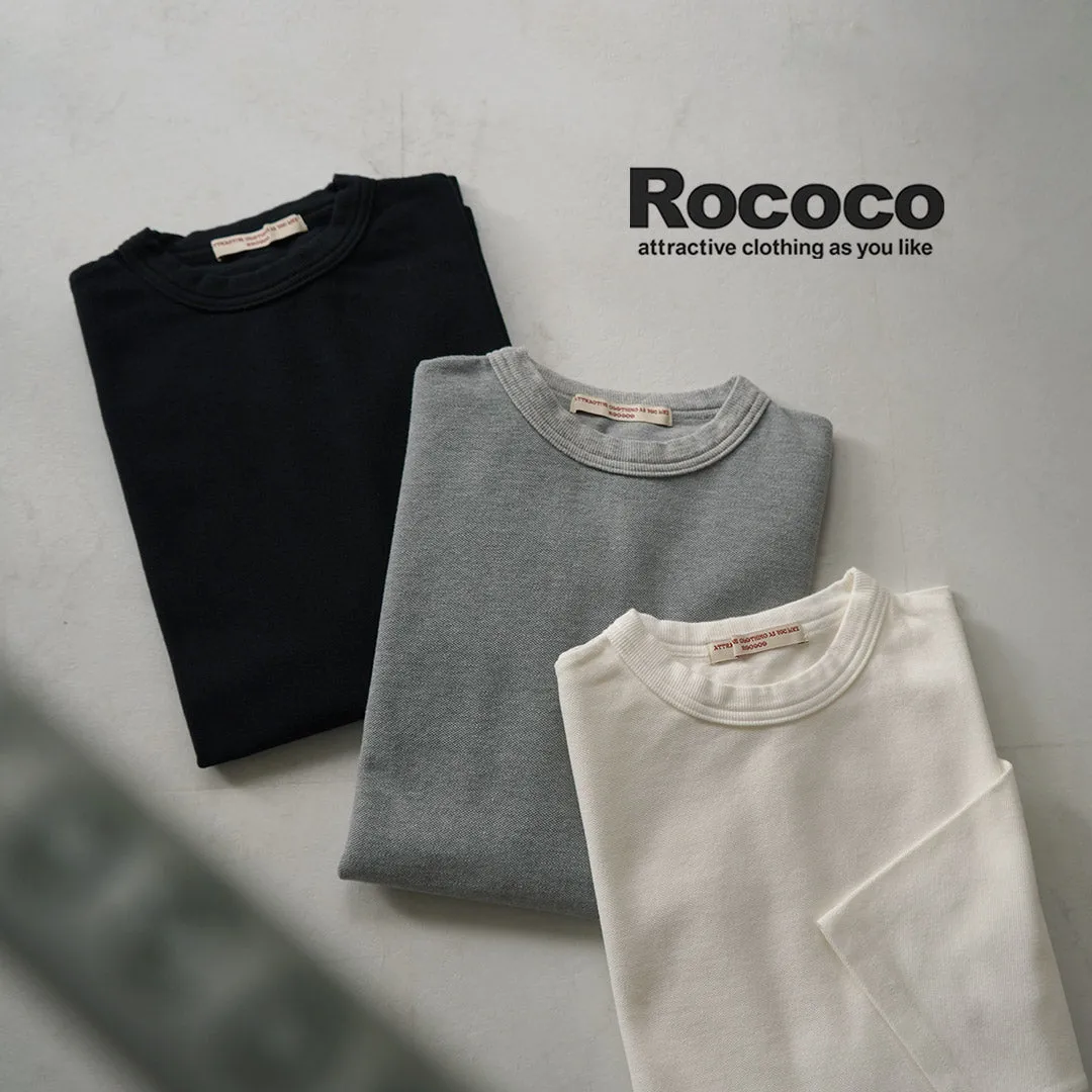 ROCOCO（ロココ） 鹿の子 7分袖Tシャツ / メンズ トップス カットソー 半端丈 七分 綿100 日本製 Seed Stitch 3/4 Sleeve Tee