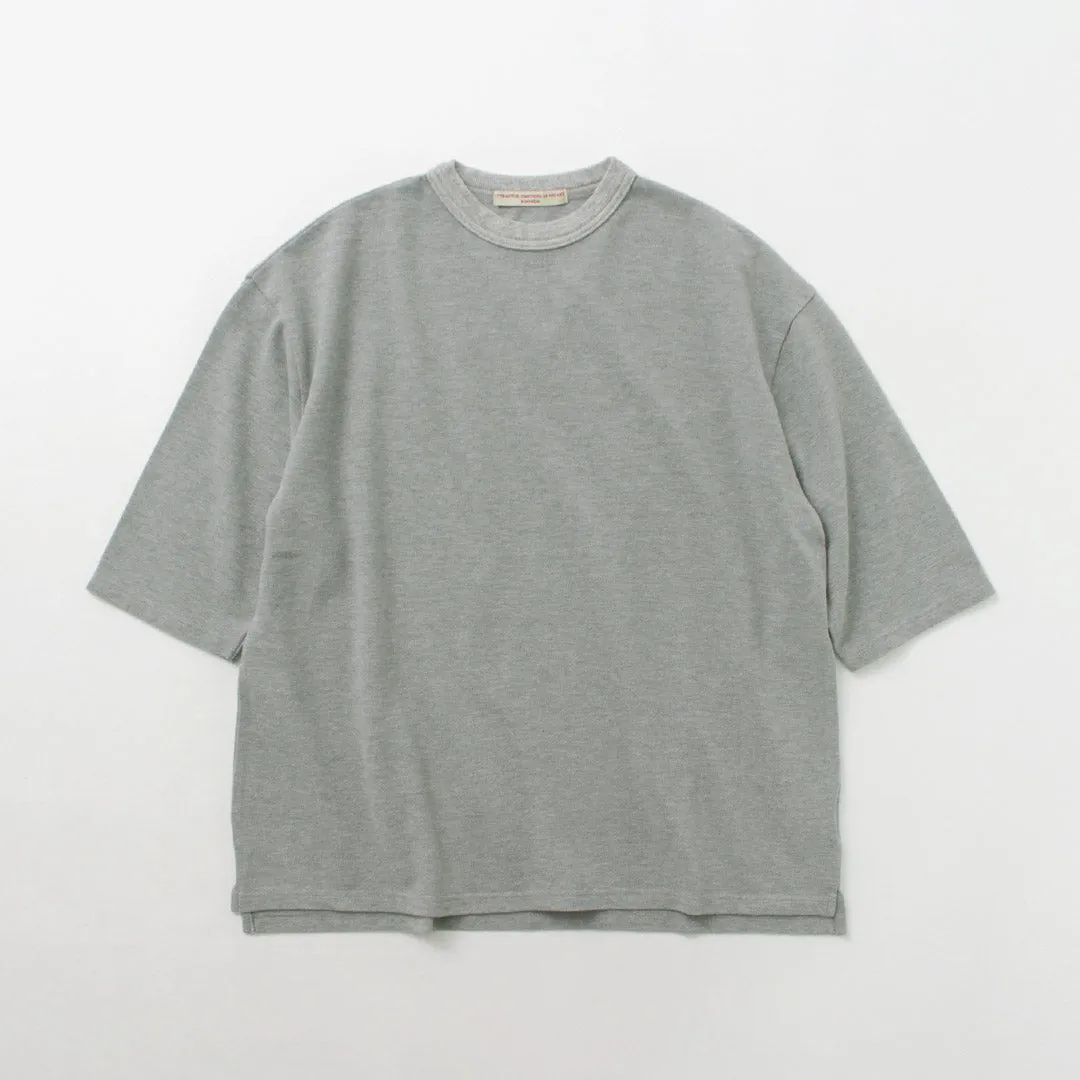 ROCOCO（ロココ） 鹿の子 7分袖Tシャツ / メンズ トップス カットソー 半端丈 七分 綿100 日本製 Seed Stitch 3/4 Sleeve Tee