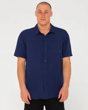 Rusty USA Overtone Short Sleeve Shirt Blue Depths