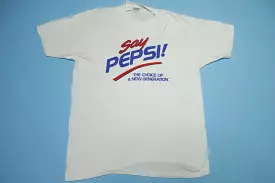 Say Pepsi The Choice of A New Generation Vintage 80's Single Stitch USA Promo T-Shirt