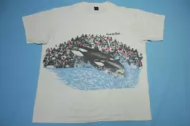 Sea World San Diego Vintage 80's Shamu Killer Whale Single Stitch Sherry's Best AOP T-Shirt