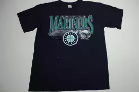 Seattle Mariners 1993 Vintage Logo 7 Giant Back Hit Made in USA T-Shirt