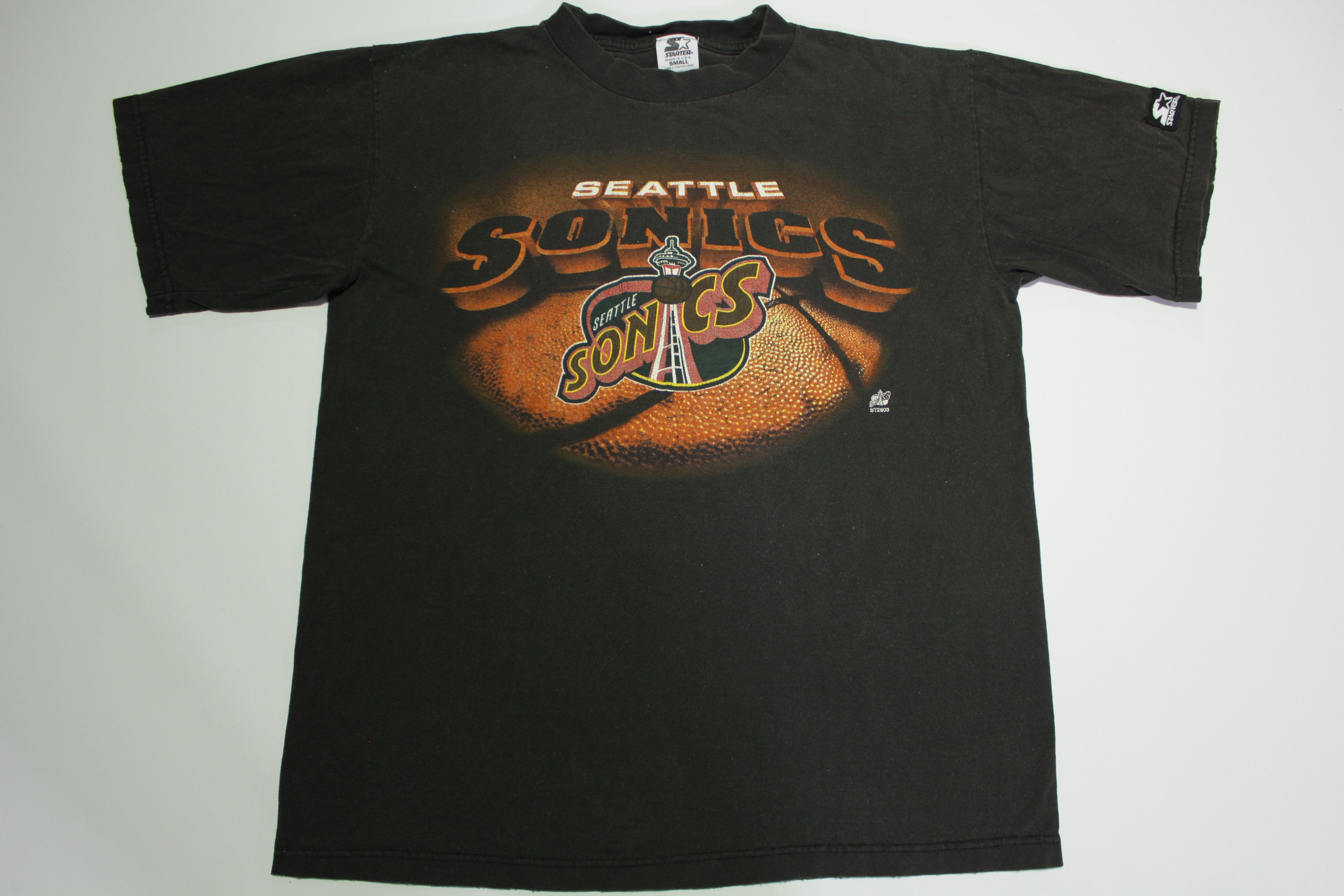 Seattle Sonics Vintage 90's Starter Made in USA Basketball Faded T-Shirt