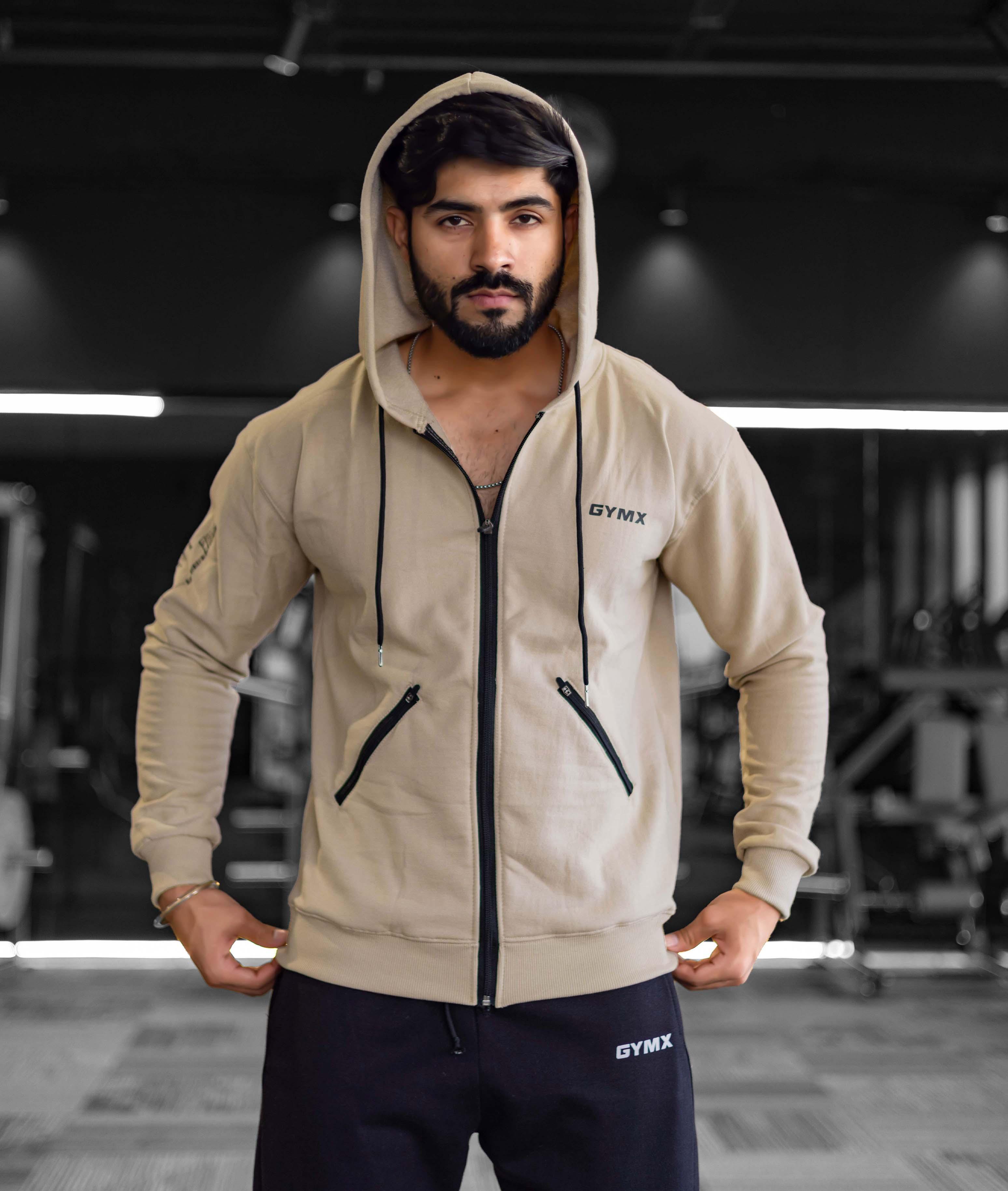 Signature Oversized GymX Hoodie: Beige