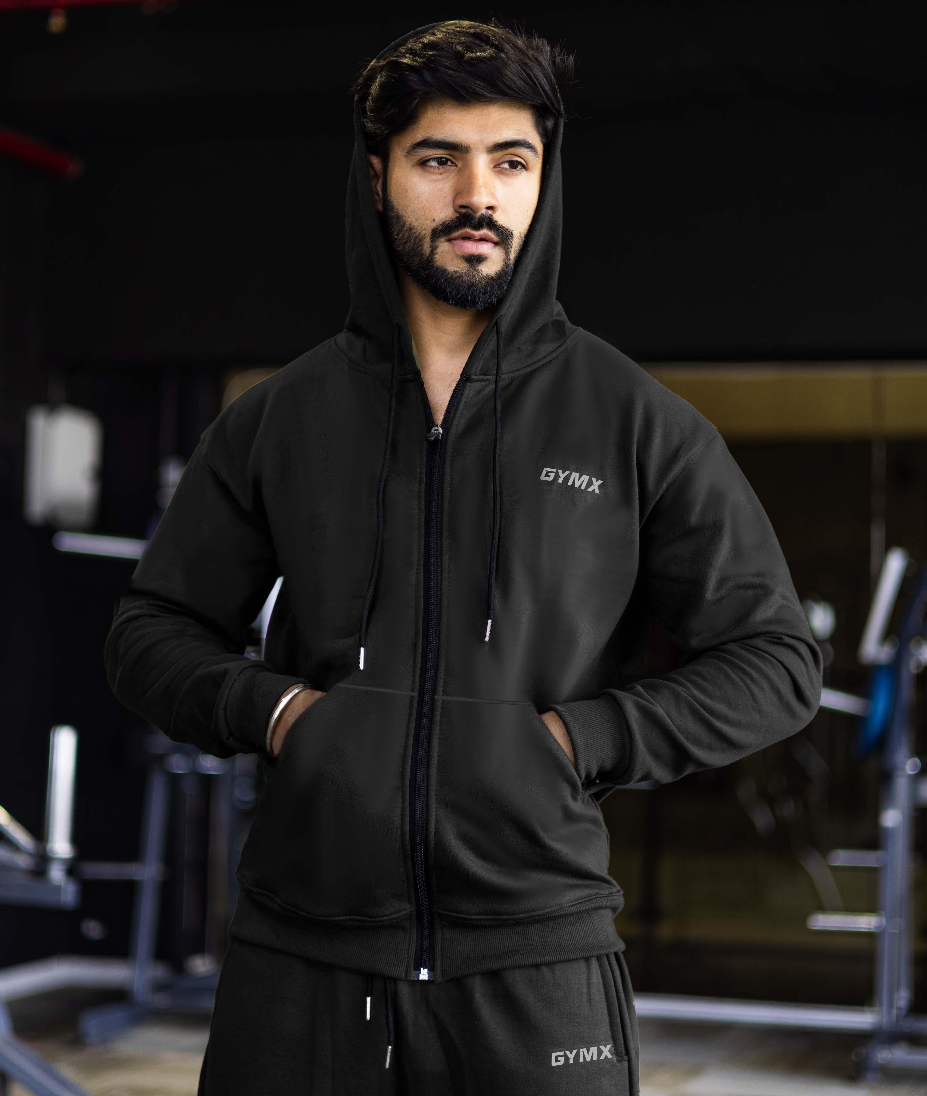 Signature Oversized GymX Hoodie: Jet Black