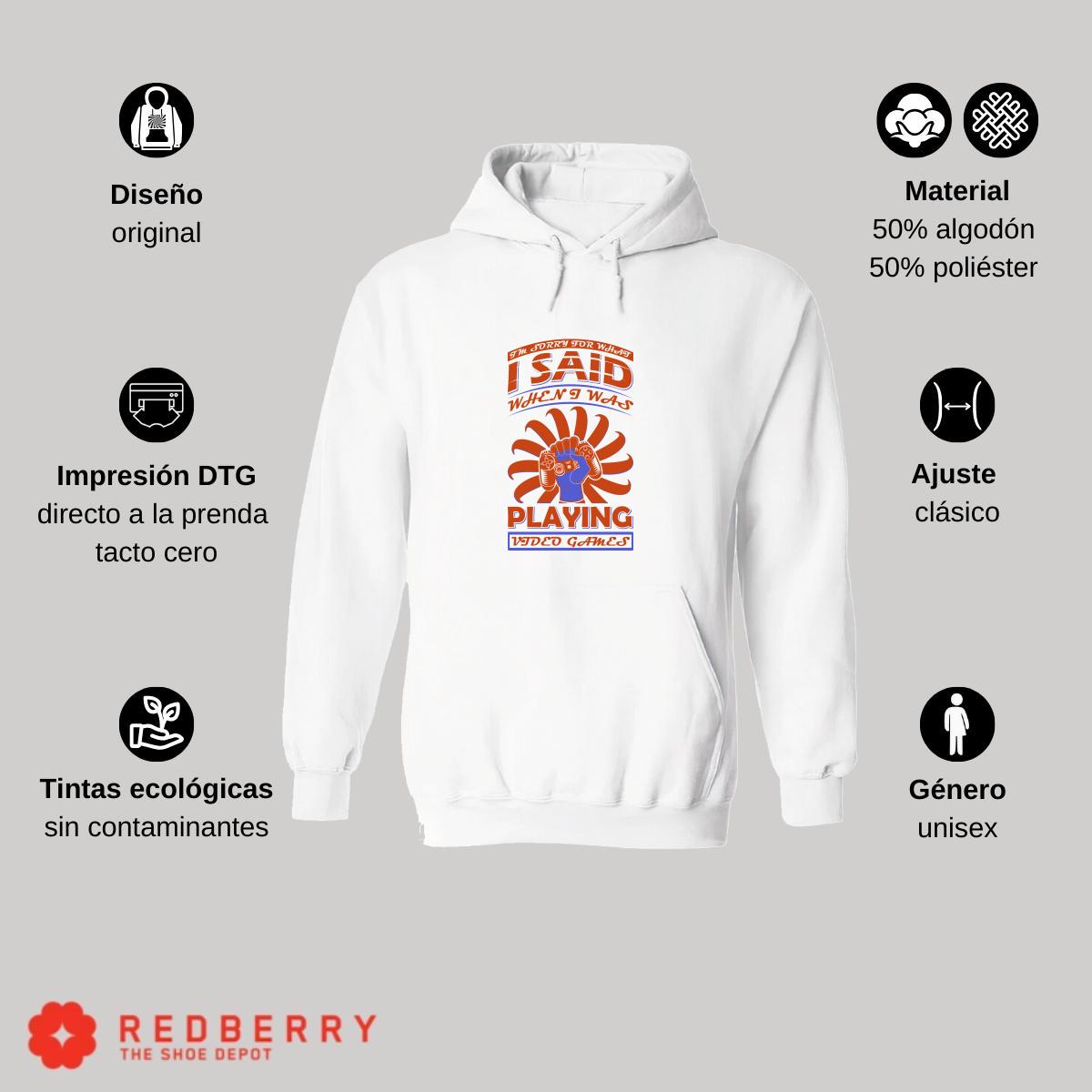 Sudadera Hombre  Hoodie Gamer Videojuegos Frases 022