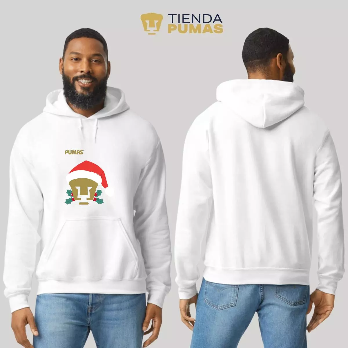 Sudadera Hombre Hoodie  Pumas UNAM Especial Navidad