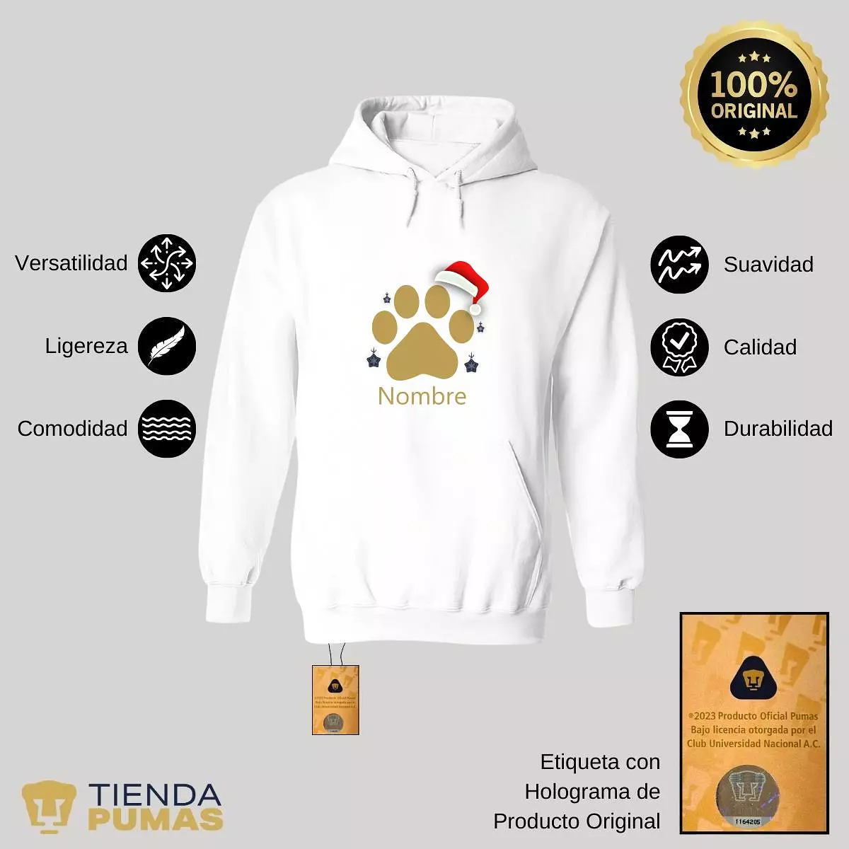 Sudadera Hombre Hoodie  Pumas UNAM Garra