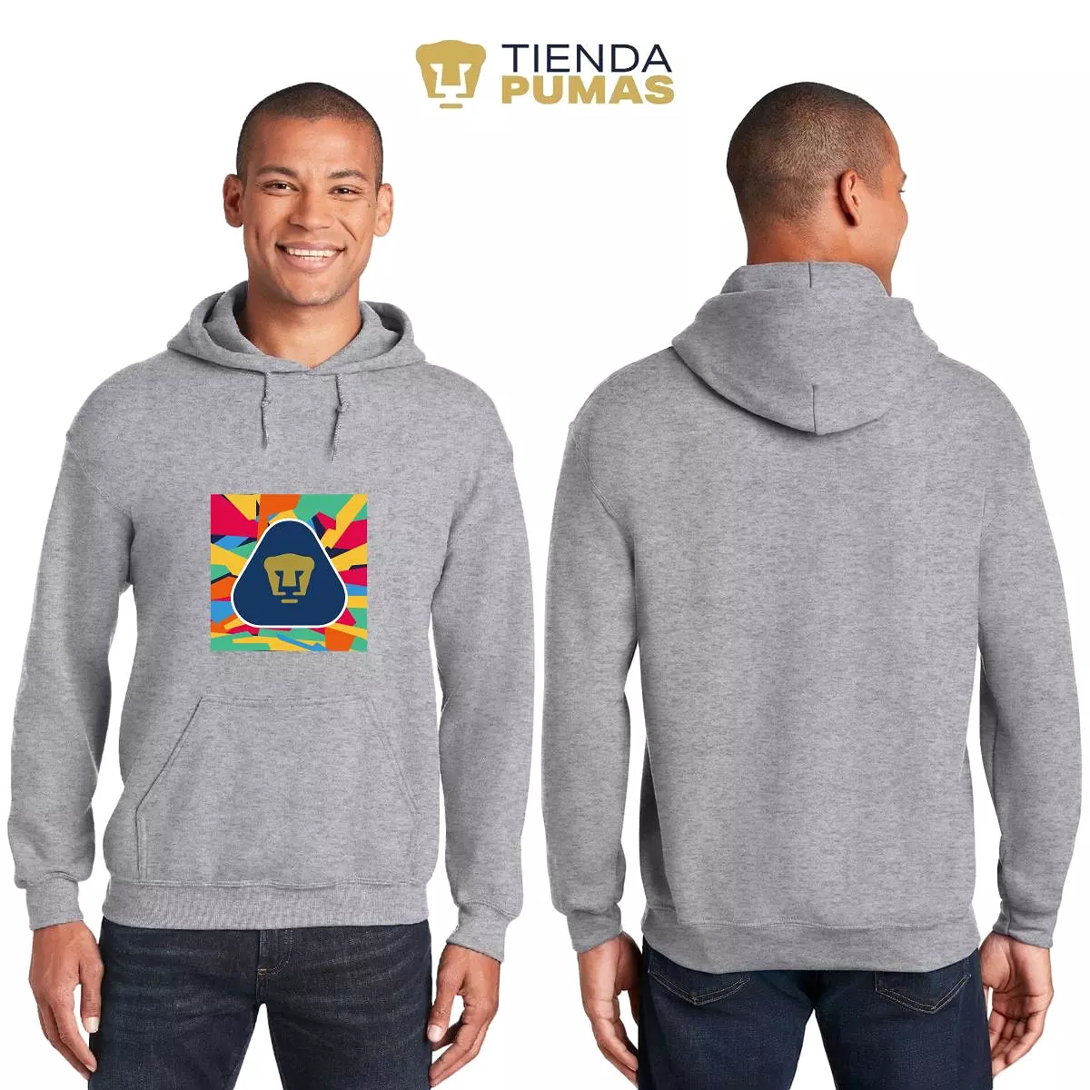 Sudadera Hombre Hoodie  Pumas UNAM Logo Multicolor