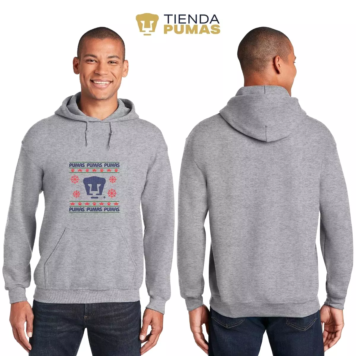 Sudadera Hombre Hoodie  Pumas UNAM Navidad