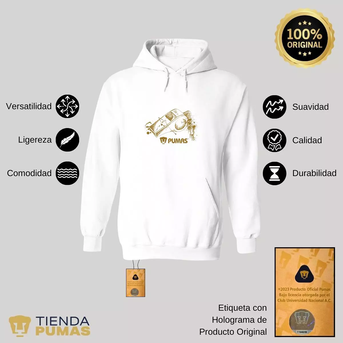 Sudadera Hombre Hoodie  Pumas UNAM árbitro