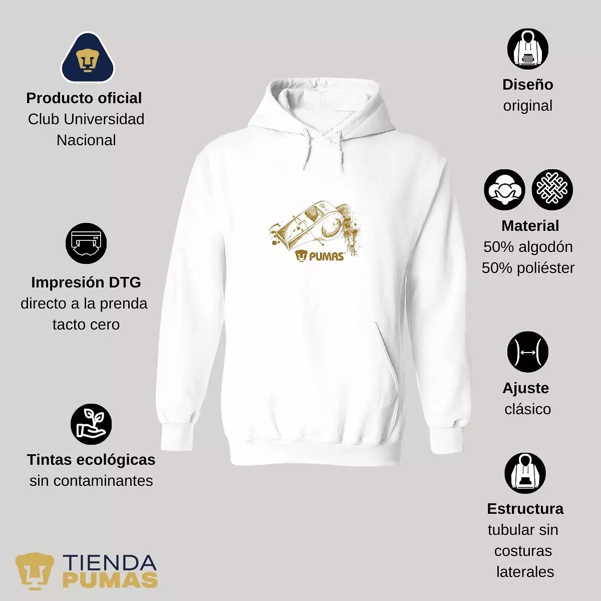 Sudadera Hombre Hoodie  Pumas UNAM árbitro