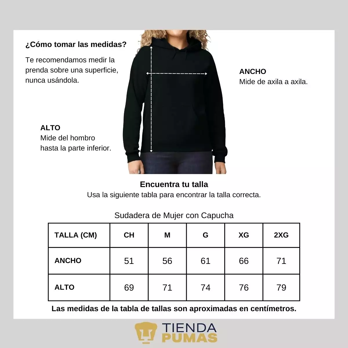 Sudadera Mujer Hoodie  Pumas UNAM Domo Nieve