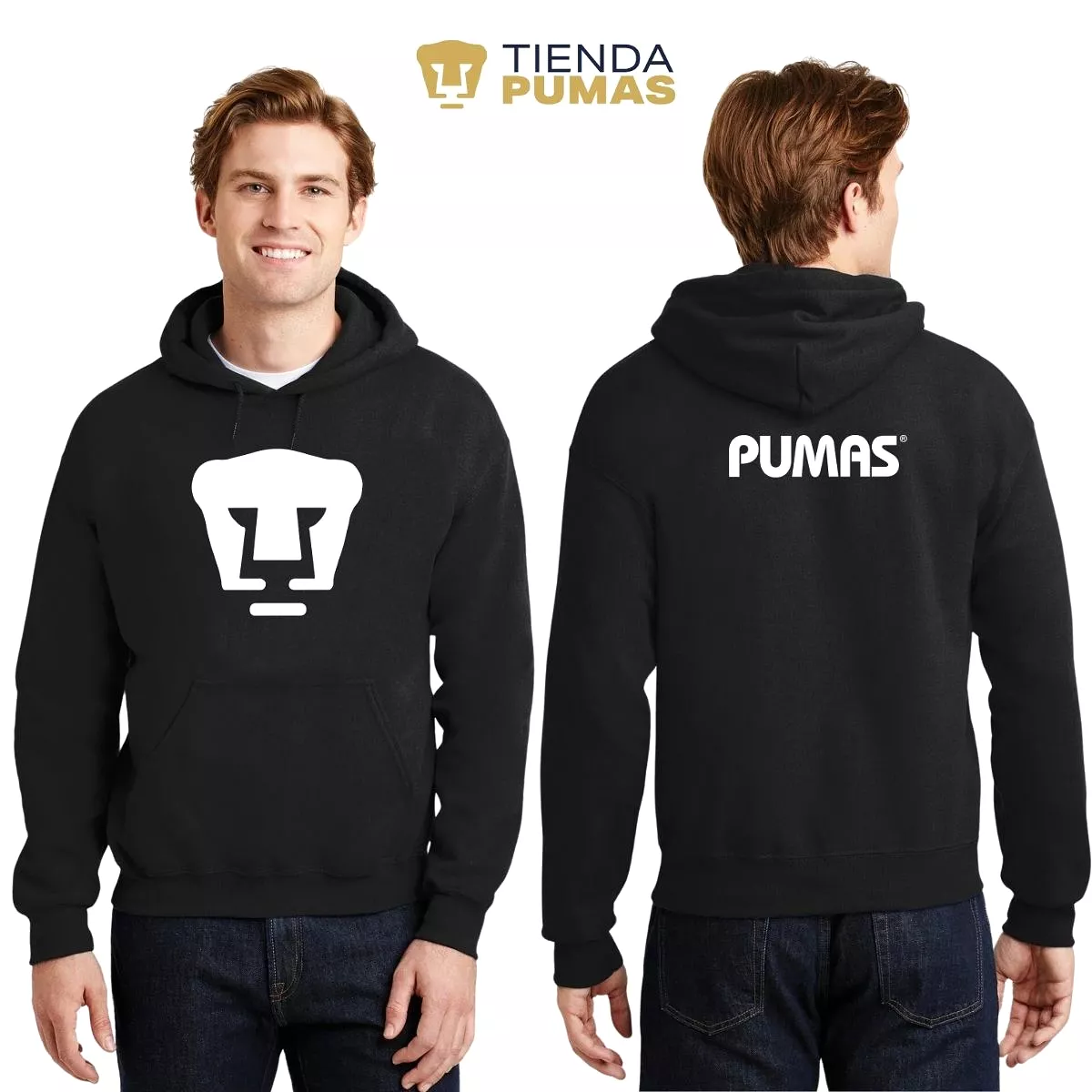 Sudadera para Hombre Hoodie Pumas UNAM Logo Blanco