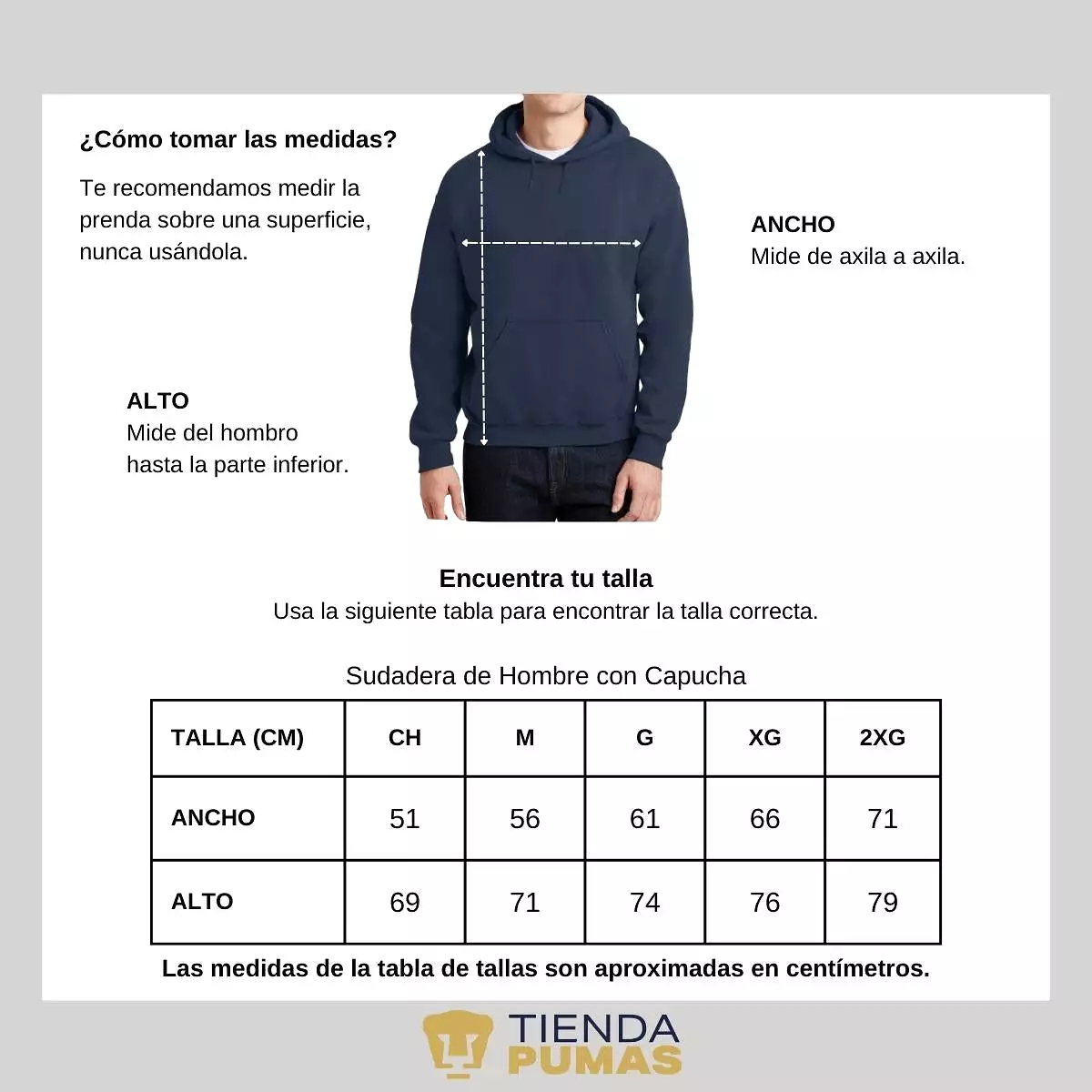 Sudadera para Hombre Hoodie Pumas UNAM Logo Líneas