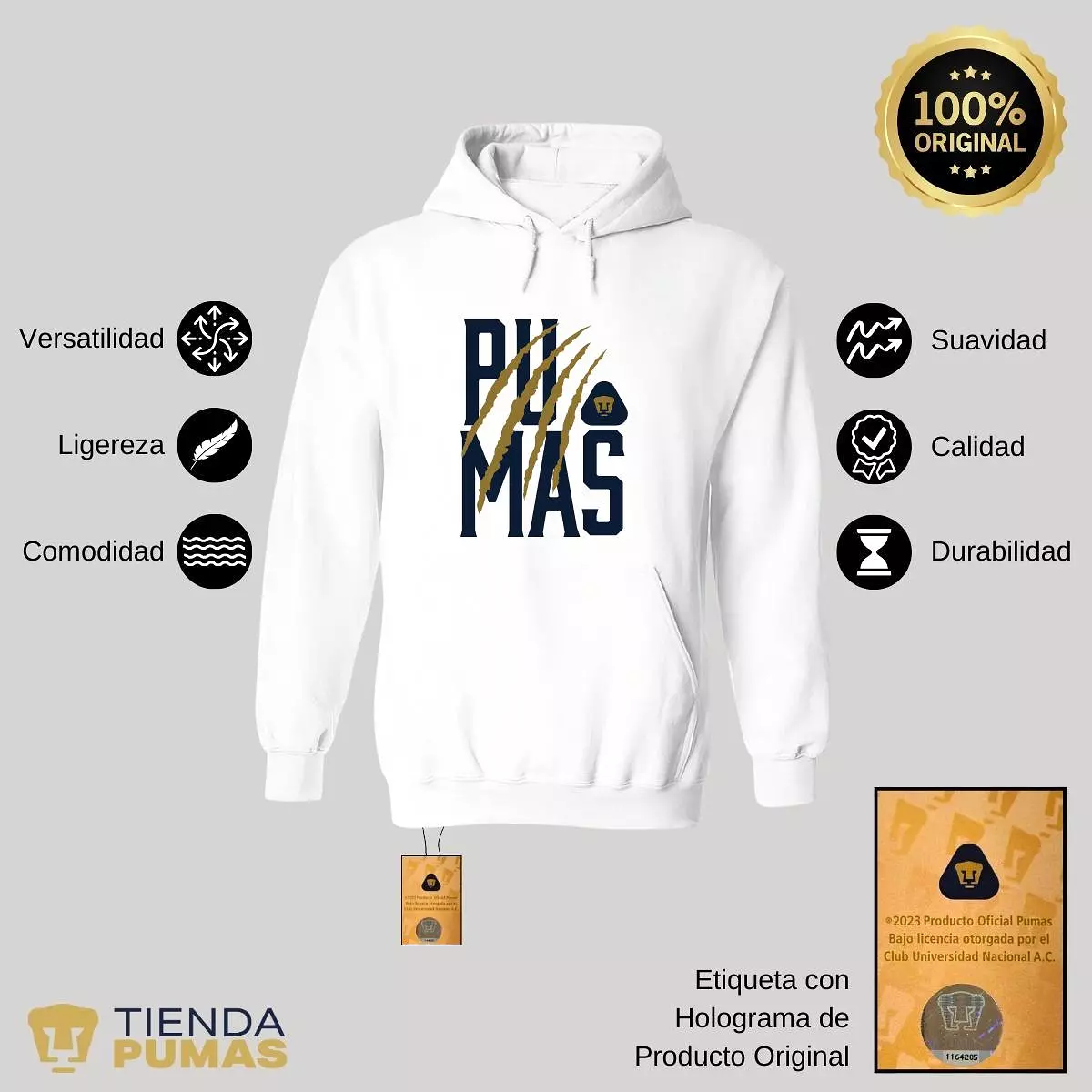 Sudadera para Hombre Hoodie Pumas UNAM Zarpazo