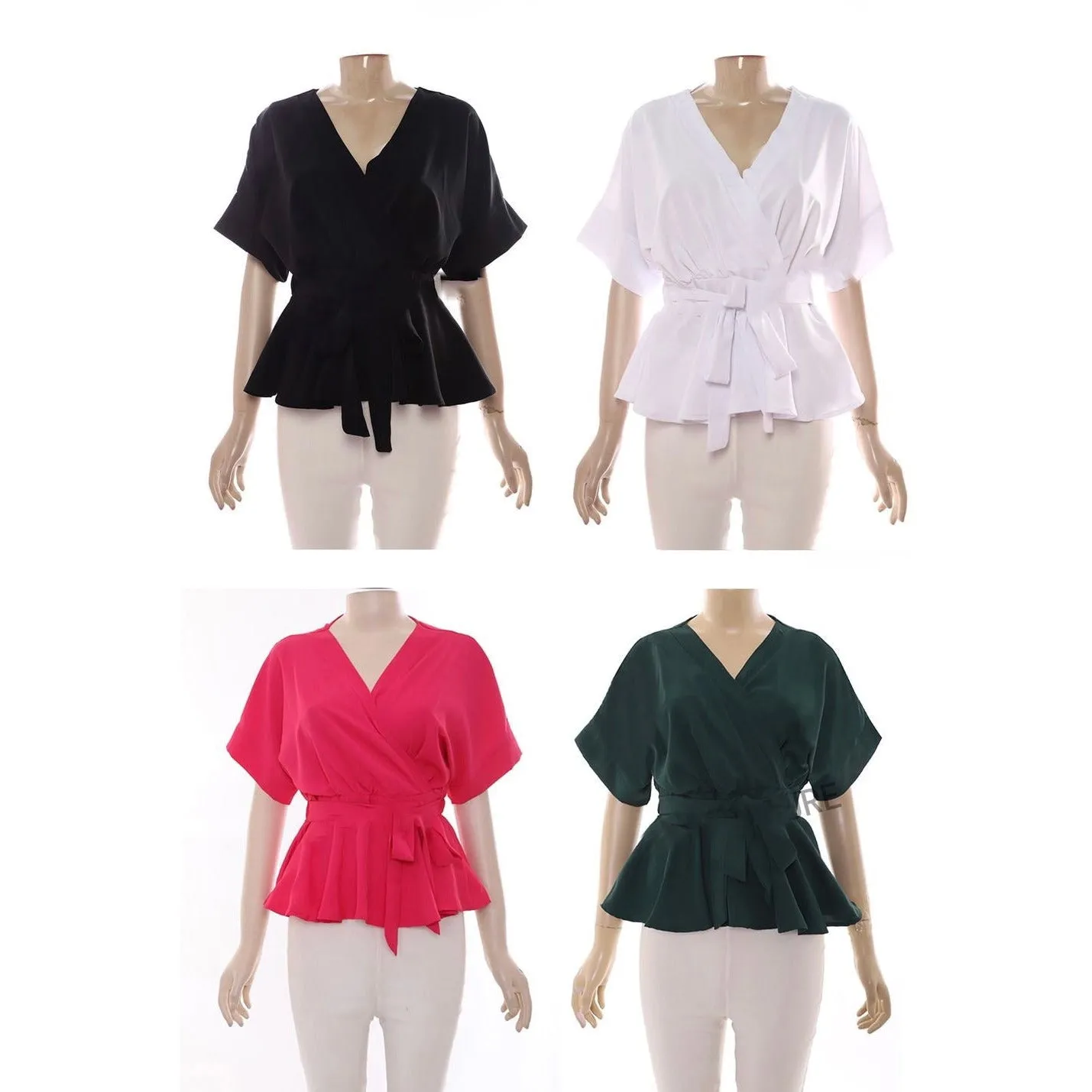 Summer V-Neck Short-sleeved Blouse Shirt