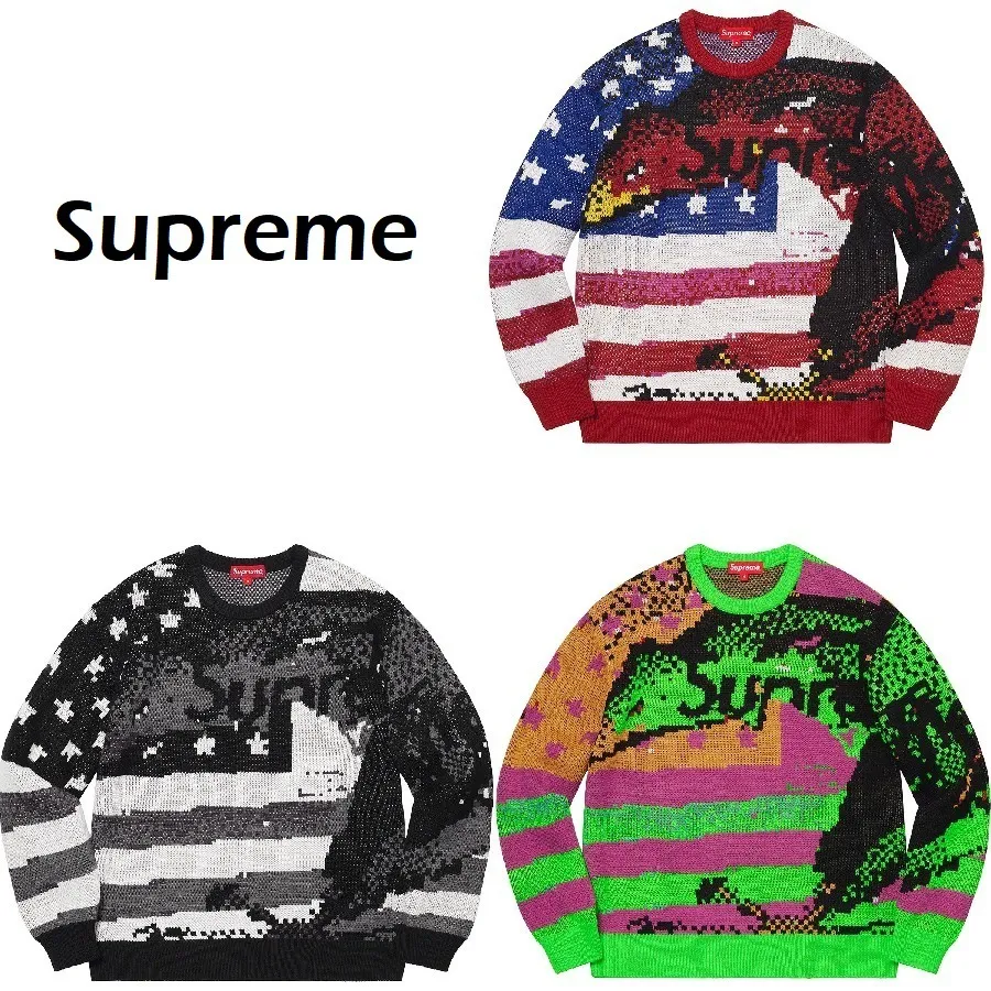 Supreme  |Unisex Street Style Long Sleeves Logo Skater Style Sweaters