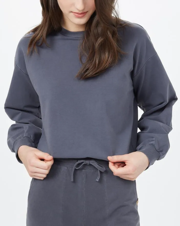 Tentree French Terry Balloon Sleeve Crew in Periscope Grey