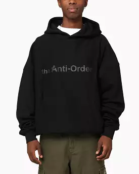 The Anti Order Logo Boxy Hoodie Black