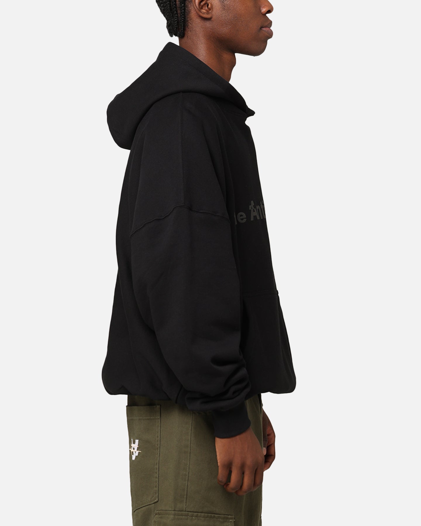 The Anti Order Logo Boxy Hoodie Black